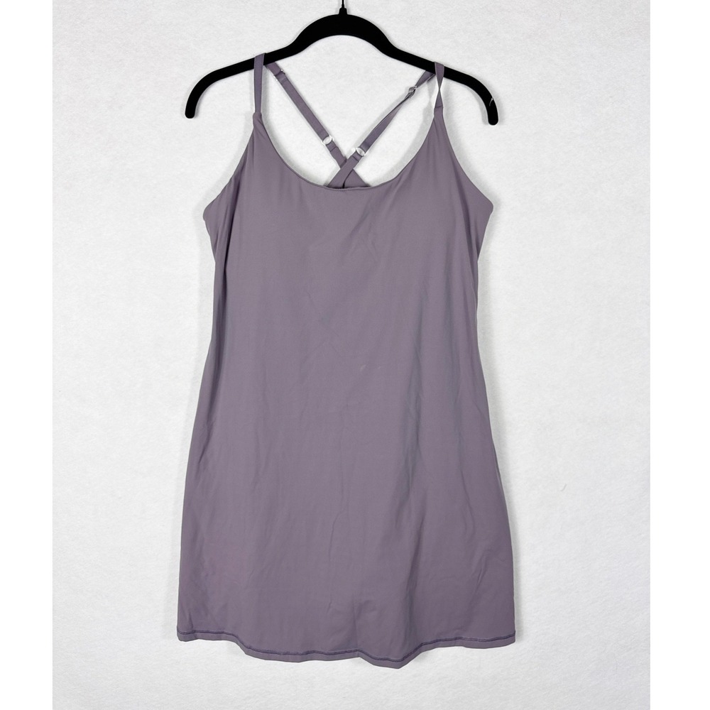 Ewedoos Sporty Dress Mauve Purple Large Adjustable Straps Built-in Bra Mini